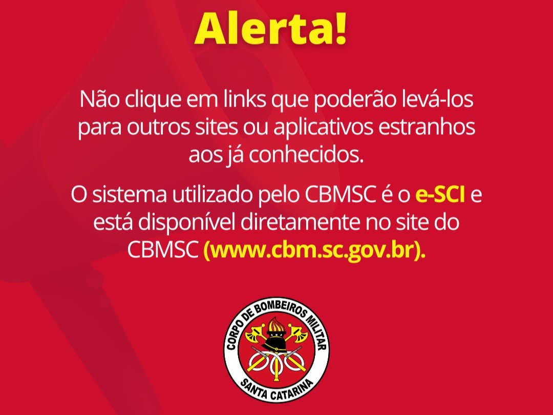 Corpo de Bombeiros Militar de SC alerta sobre mensagens fraudulentas por e-mail