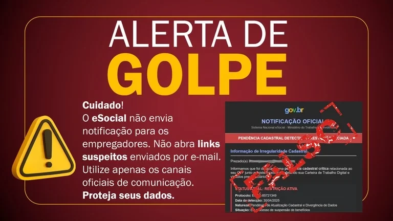 Alerta de golpe: eSocial não envia notificação para os empregadores